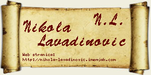 Nikola Lavadinović vizit kartica